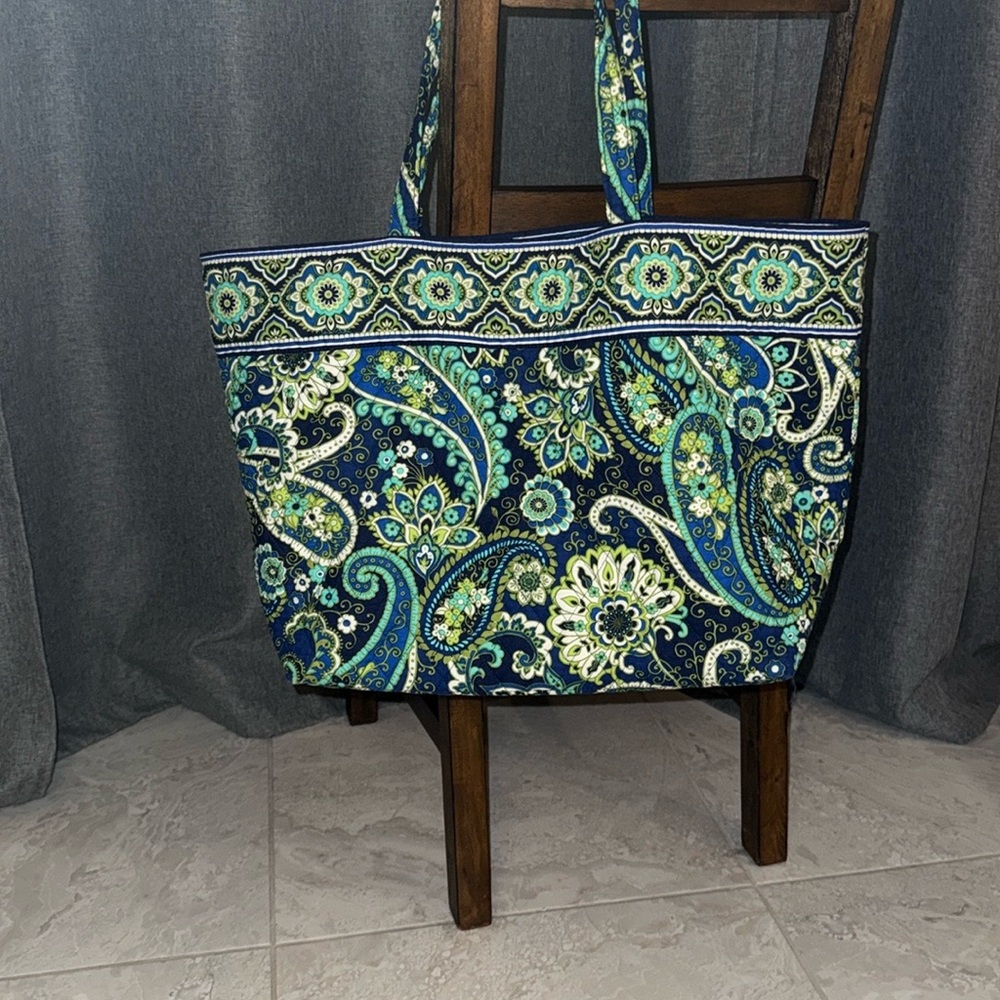 Vera Bradley Large Blue and Green Tote Bag
